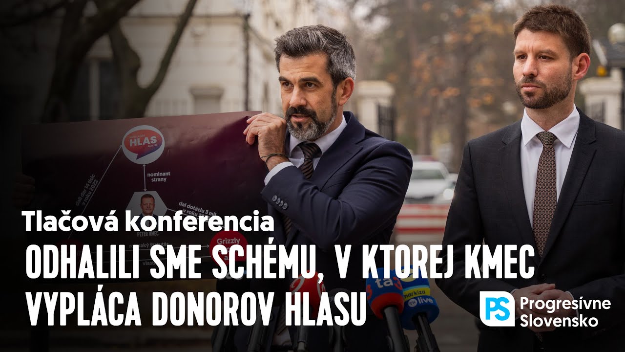 Odhalili sme sch&eacute;mu, v ktorej Kmec vypl&aacute;ca donorov Hlasu | Tlačov&aacute; konferencia PS, 12. november 2025