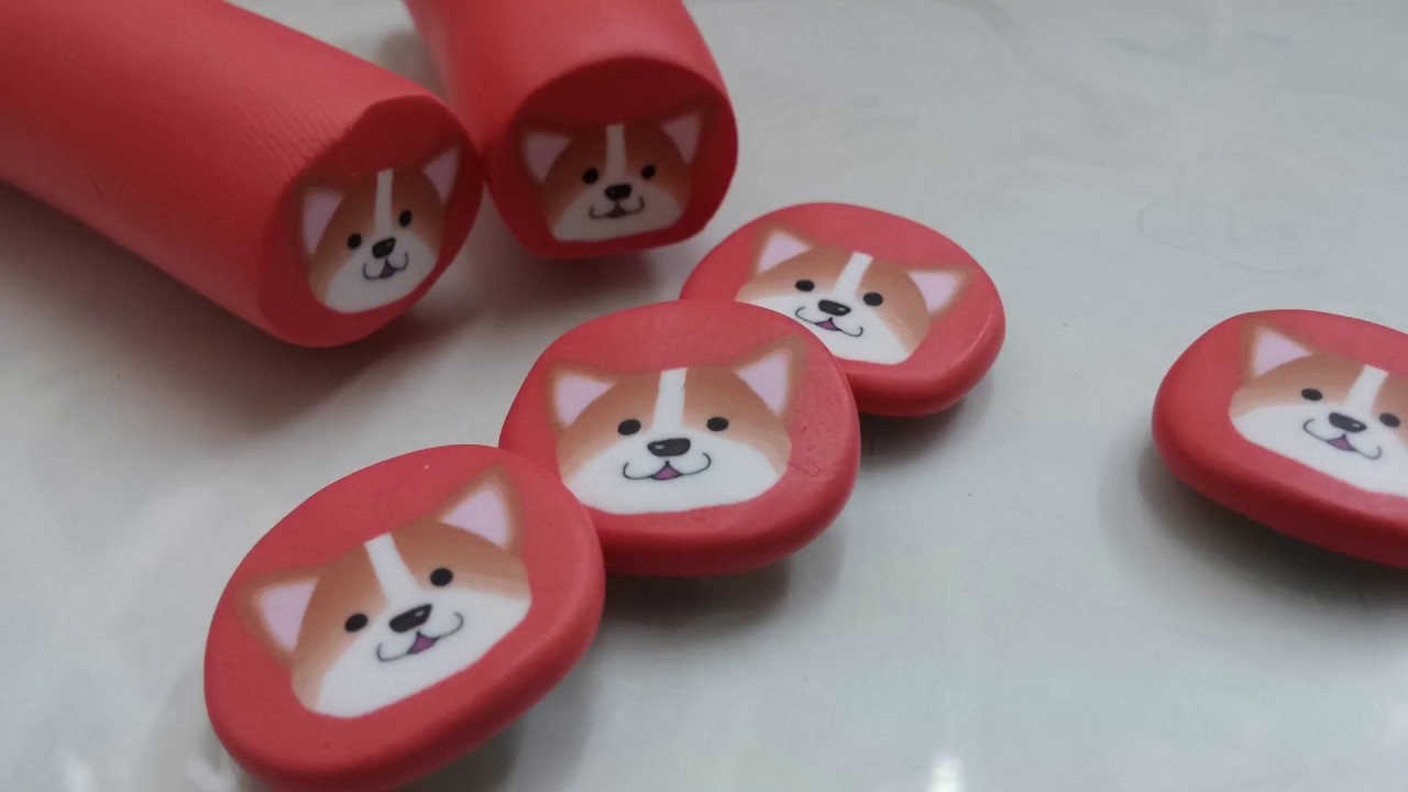 Polymer Clay Welsh corgi  cane Tutorial learn / 폴리머클레이 웰시코기 케인 만들기