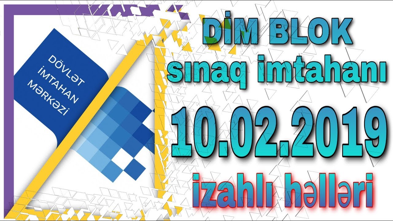DİM I BLOK Kimya sınaq imtahanı həlləri 2019 fevral 10