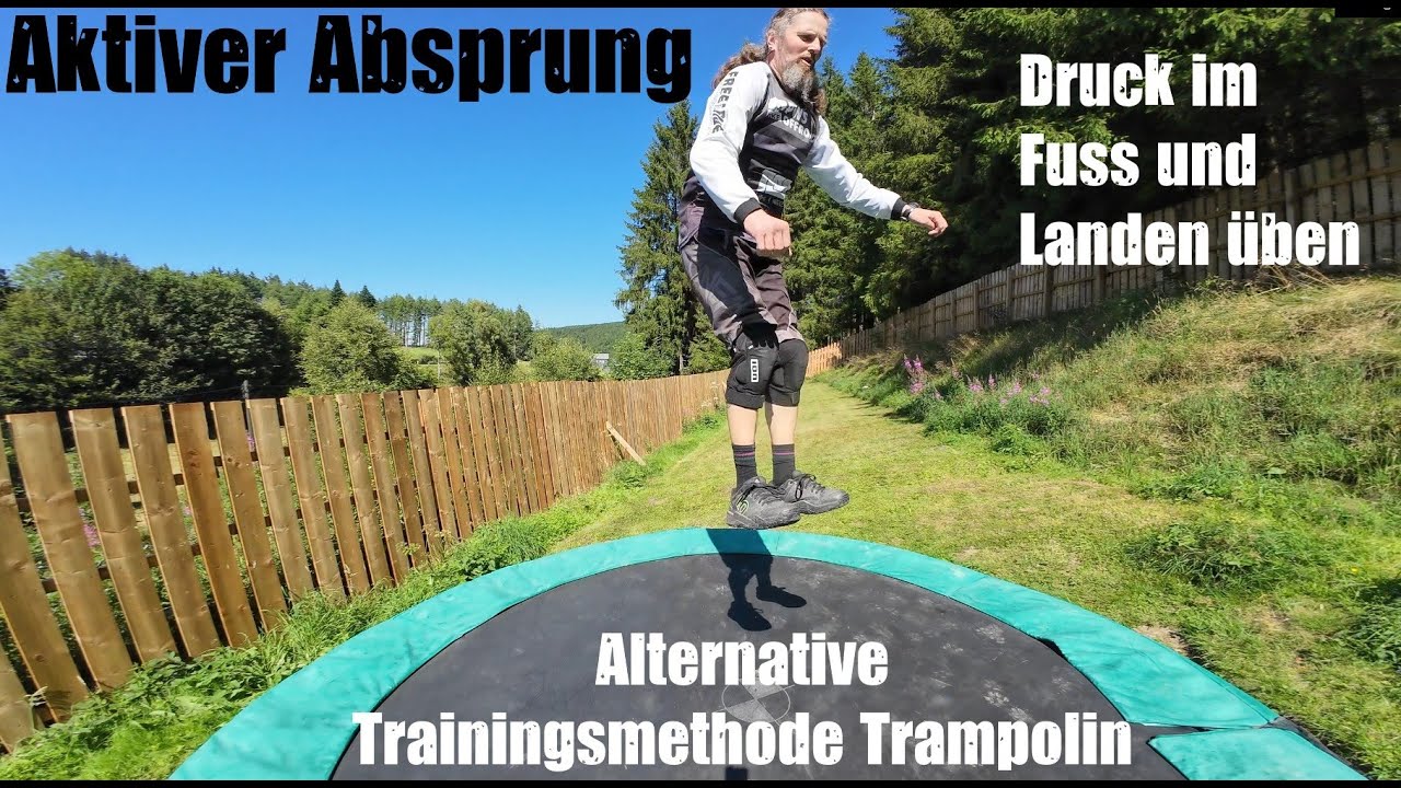 MTB aktiv Springen lernen und richtig landen einfach in 2min. auf dem Trampolin total irre es klappt