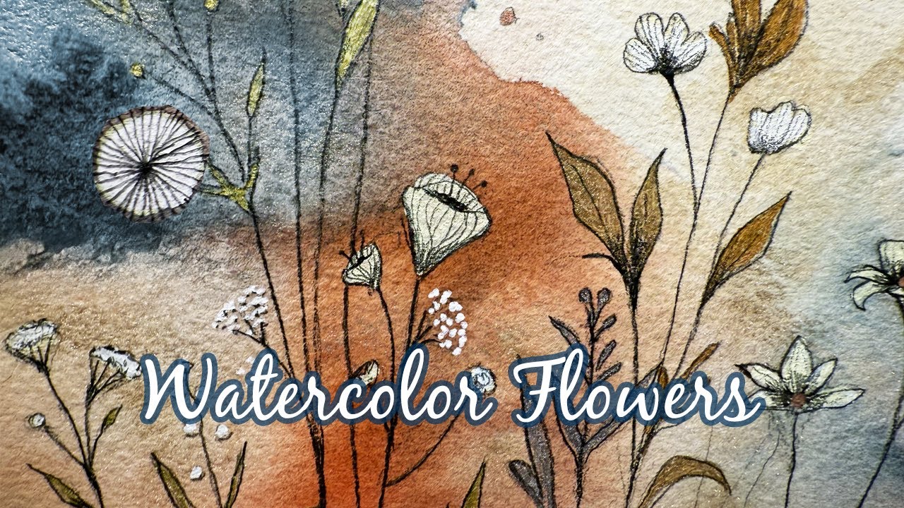 Watercolor Flower Abstract Painting and Zentangle Art Comes to Life!