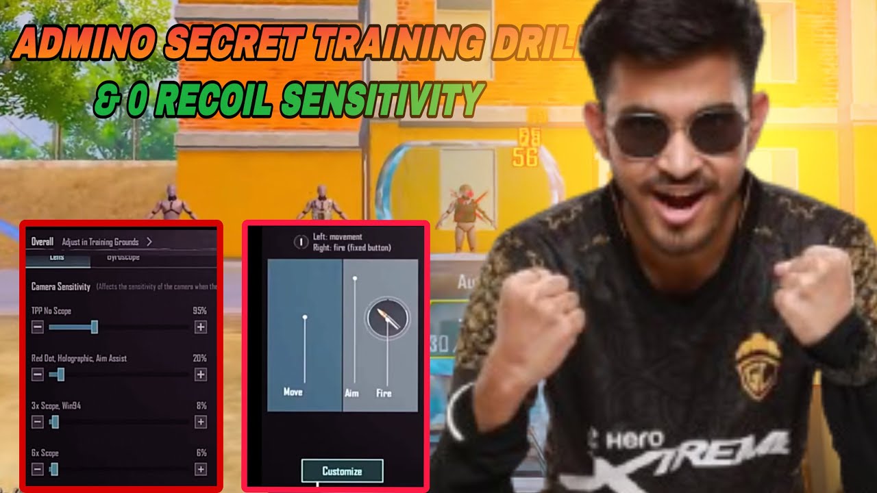INDIA NO.1 PLAYER ADMINO SENSITIVITY SETTINGS AND CONTROL | ADMINO SECRET TRAINING DRILLS | BGMI
