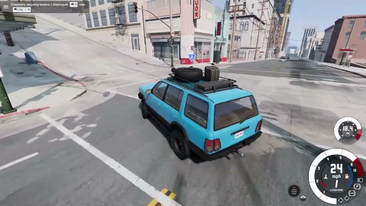 Jeep crash test on an off-road body