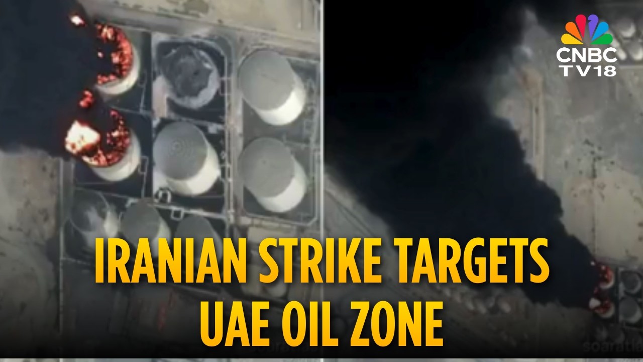 UAE News | Satellite Images Show Huge Fire at UAE Fujairah Oil Facility After Iranian Strike | N18G