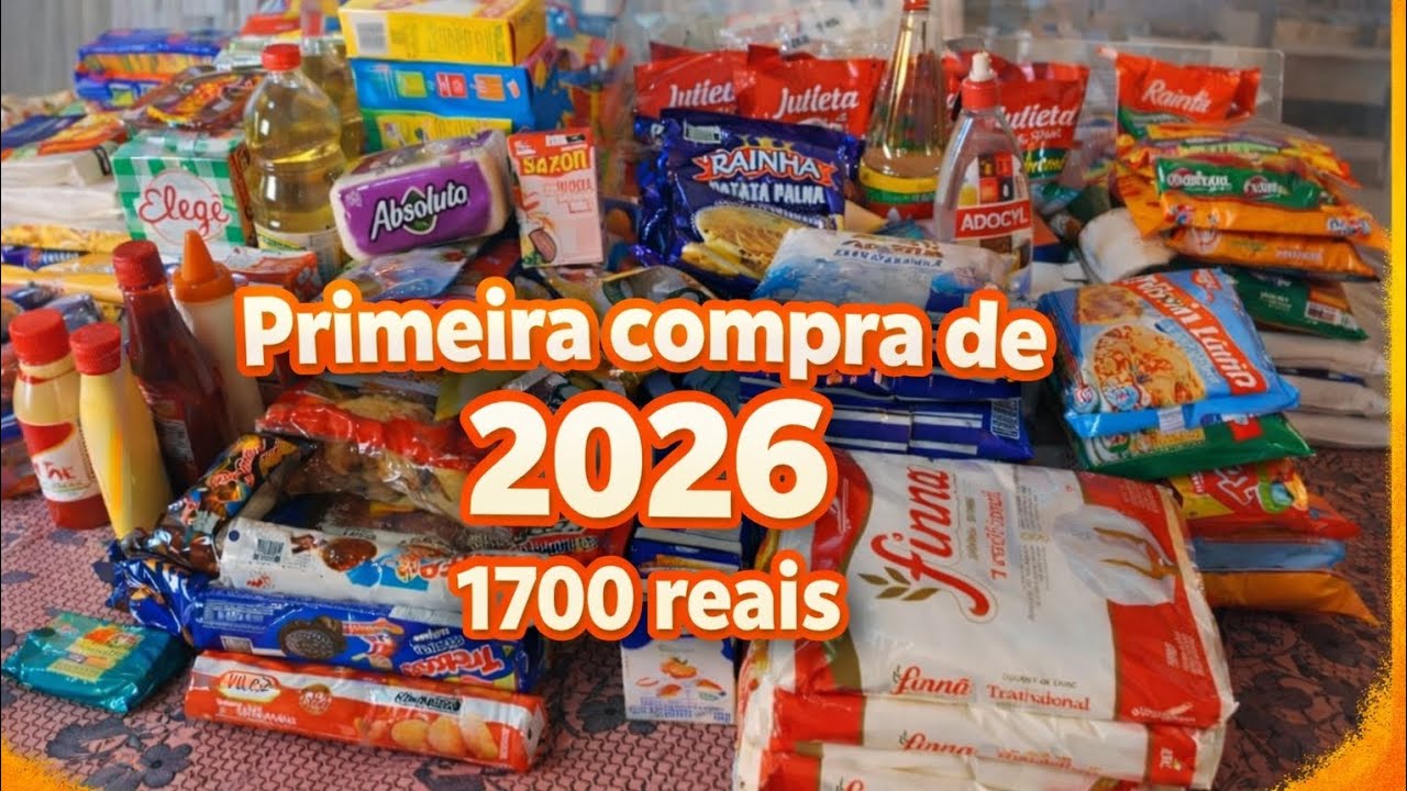 Primeira compra🛒 de 2026 passamos do limite 1.700 reais!!!