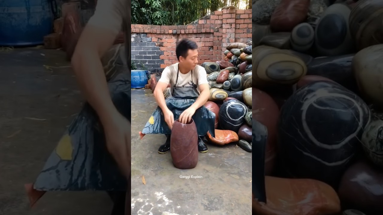 How are the Chinese making flower pots from stones 😱 #shorts