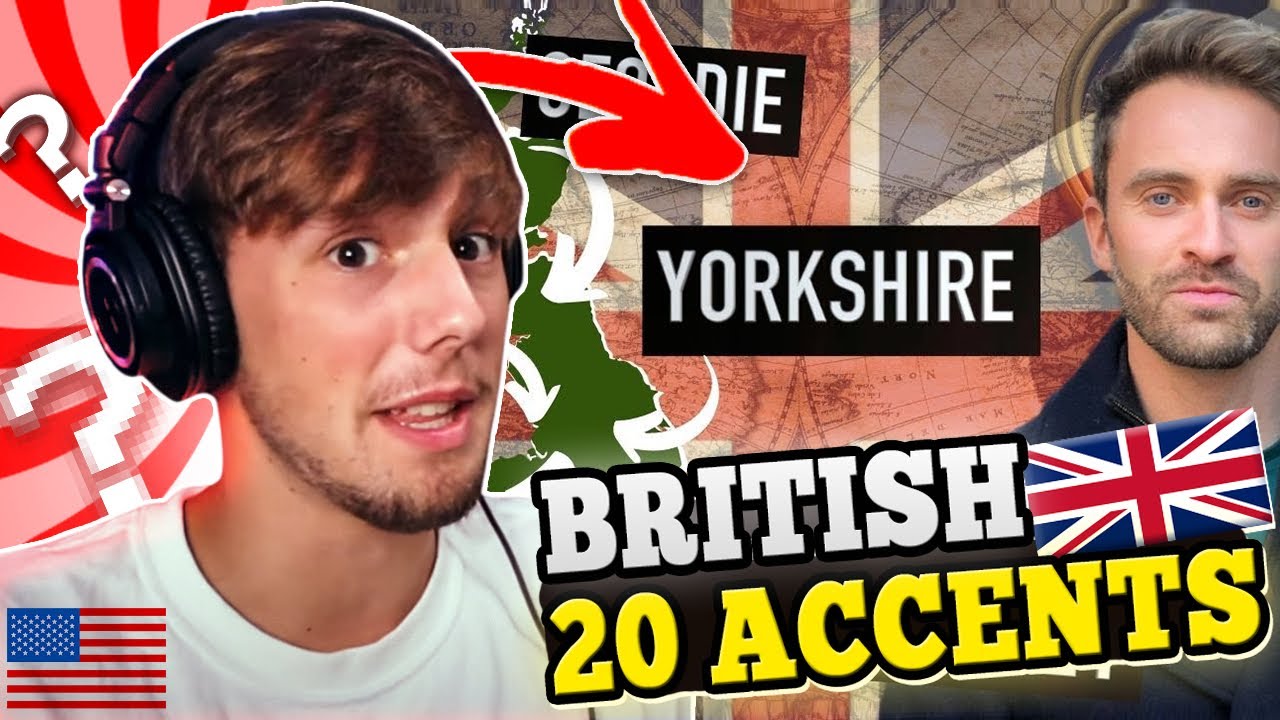 American Reacts to 20 British Accents in 1 Video!