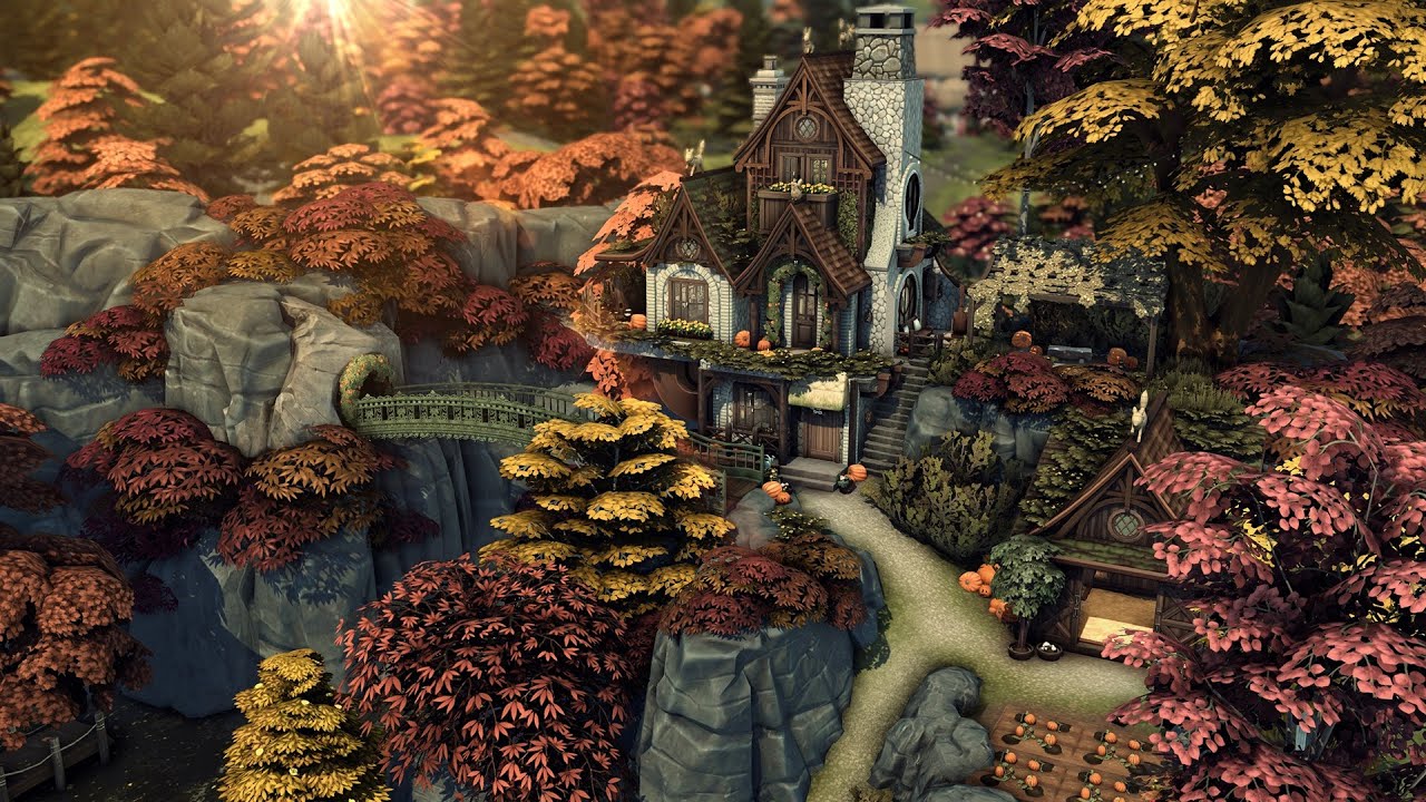 Autumn Witch Cottage 🍂🧙🏻‍♀️ | The Sims 4 Speed build