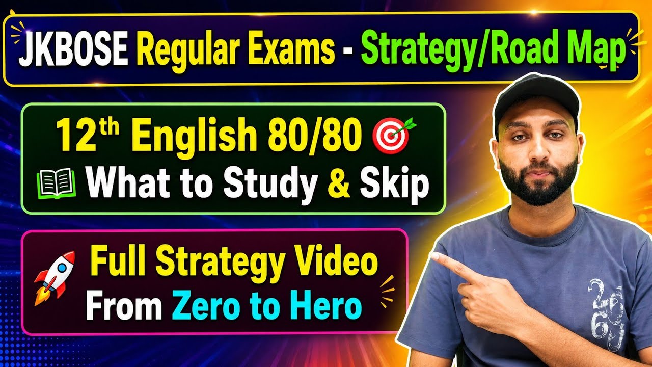 12th Class English Last Month Strategy/Road Map from Zero to 80 Marks  - Jkbose 2026-27