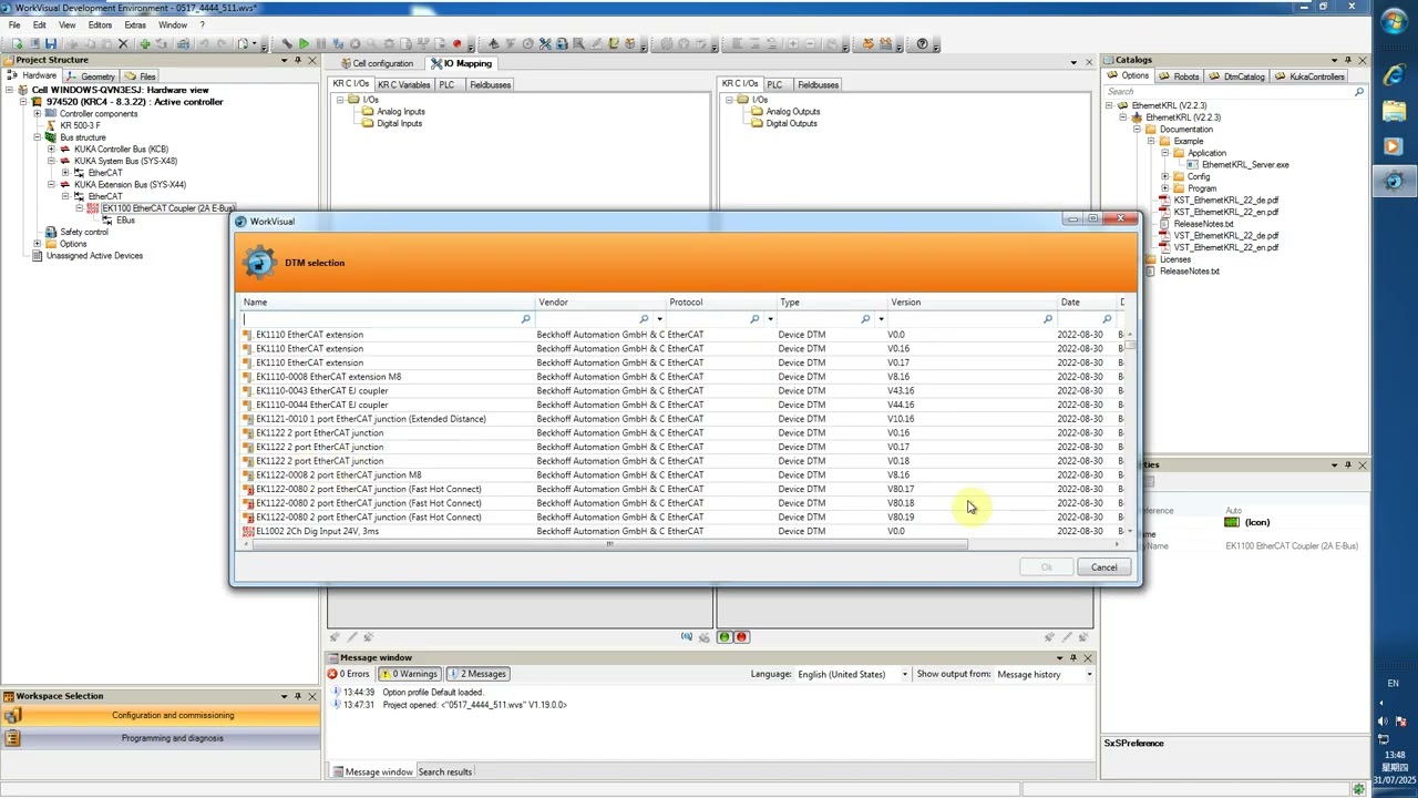 How to config EL1809 & EL 2809 input and output module in KUKA Workvisual