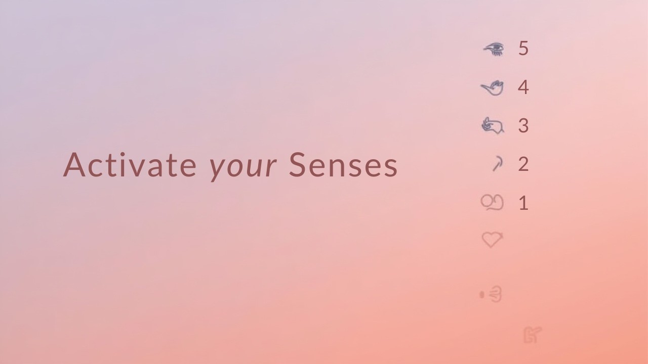 Activate your Senses 5 -4- 3- 2- 1...