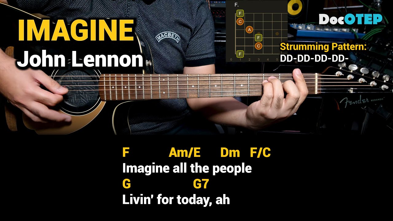 Imagine - John Lennon (Guitar Chords Tutorial with Lyrics)