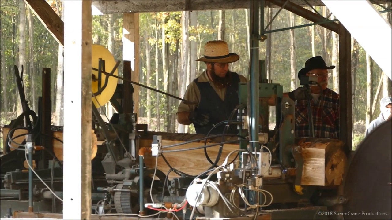 Sawing Hardwood with 2 Big Steam Engines 2018 Part 1 - 23-90 & 19-65 Uniflow Bakers