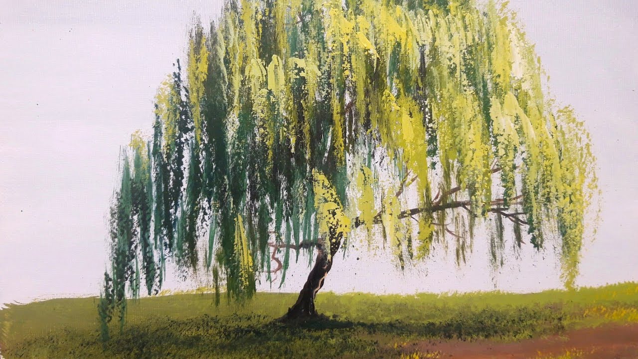 #oilpainting#paintingtreesHow to paint a willow tree and a moonlit scene with Oils
