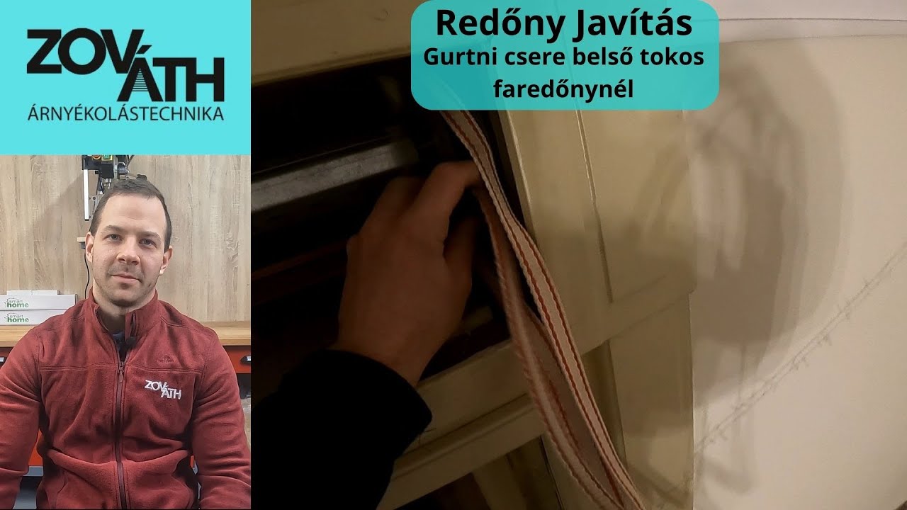 Redőny jav&iacute;t&aacute;s: Gurtni csere belső tokos faredőnyn&eacute;l