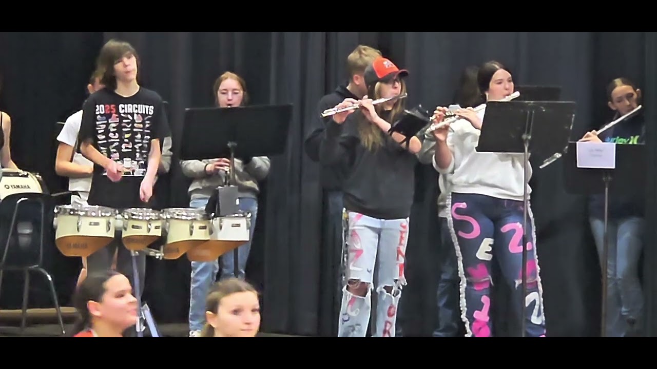 Horicon School pep band performing Horicon fight song - Horicon HS - 021026