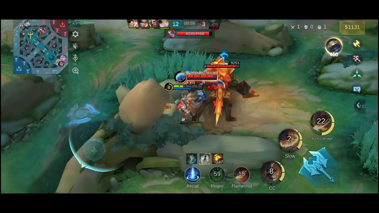 FRANCO,LAYLA,BALMOND,TIGREAL,ZILONG VS COMPUTER KITA MENANG 