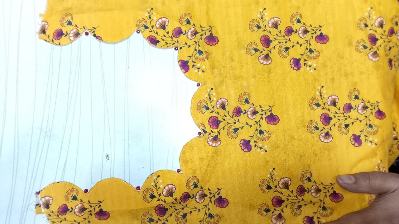 Beautiful Scallop neck Design | Trendy Neck Design cutting & Stitching | Kurti Gala Design
