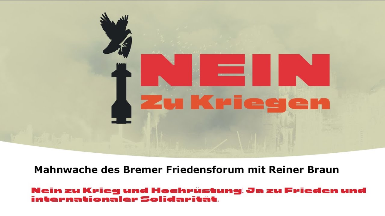 Friedensmahnwache mit Reiner Braun - Bremer Friedensforum und Friedensbündnis Norddeutschland