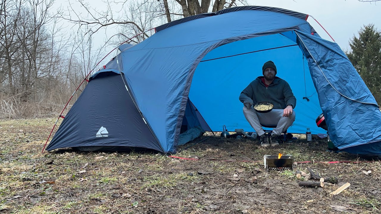 Simple solo camping winter 