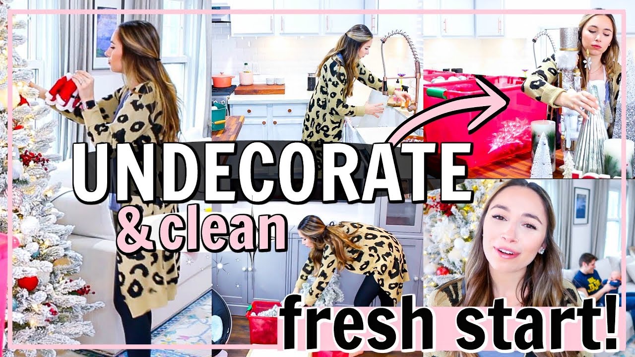 UN DECORATE AND CLEAN WITH ME! NEW YEAR MOTIVATION! | Alexandra Beuter