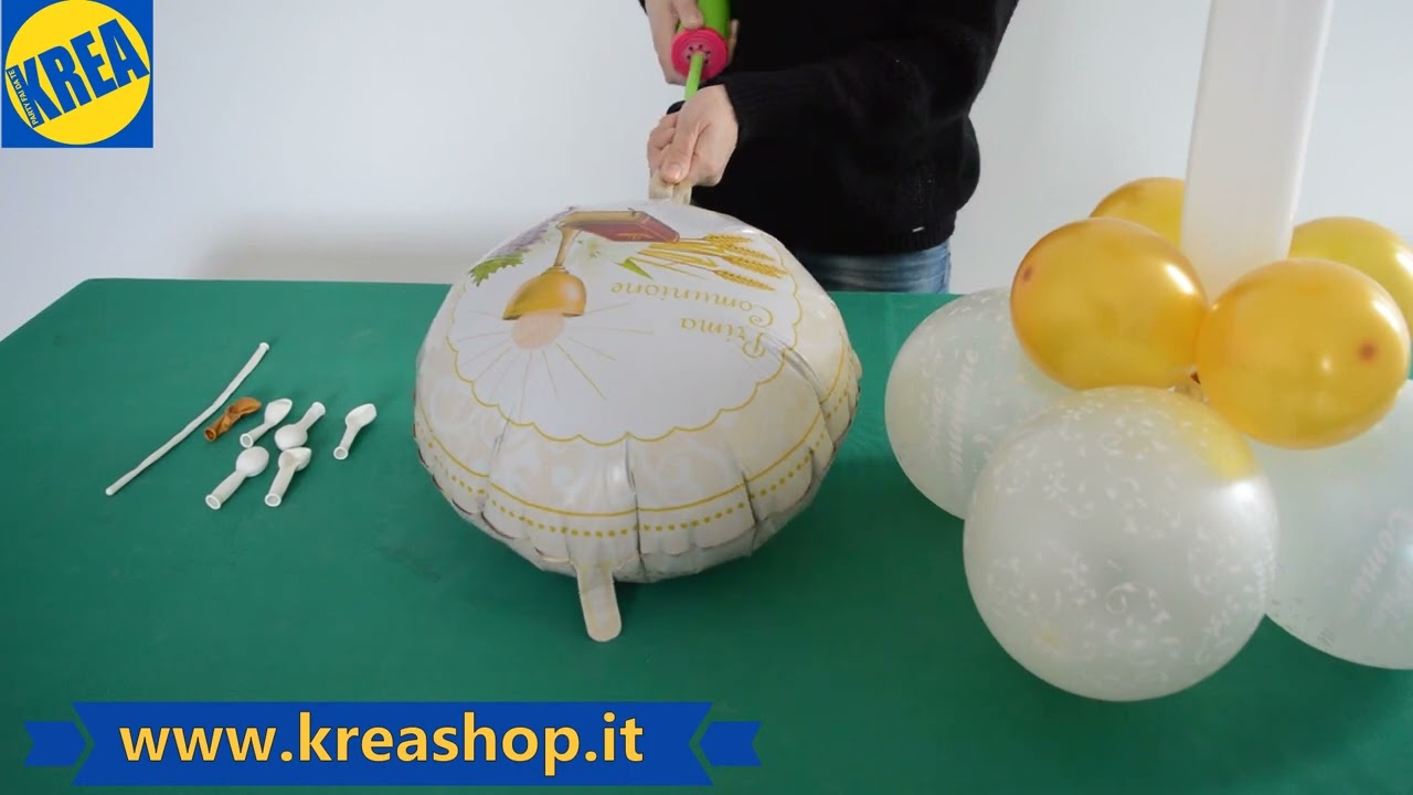 COME REALIZZARE UN CENTROTAVOLA DI PALLONCINI PER COMUNIONE