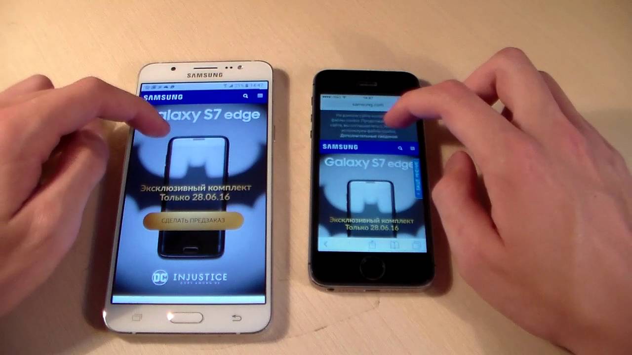 Samsung Galaxy J7 2016 vs iPhone 5S (HD)