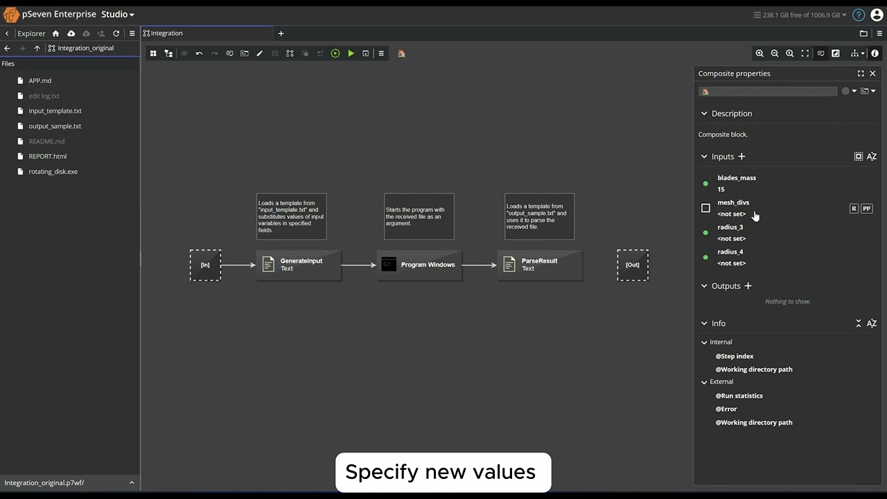 Generic integration of external software in pSeven Enterprise