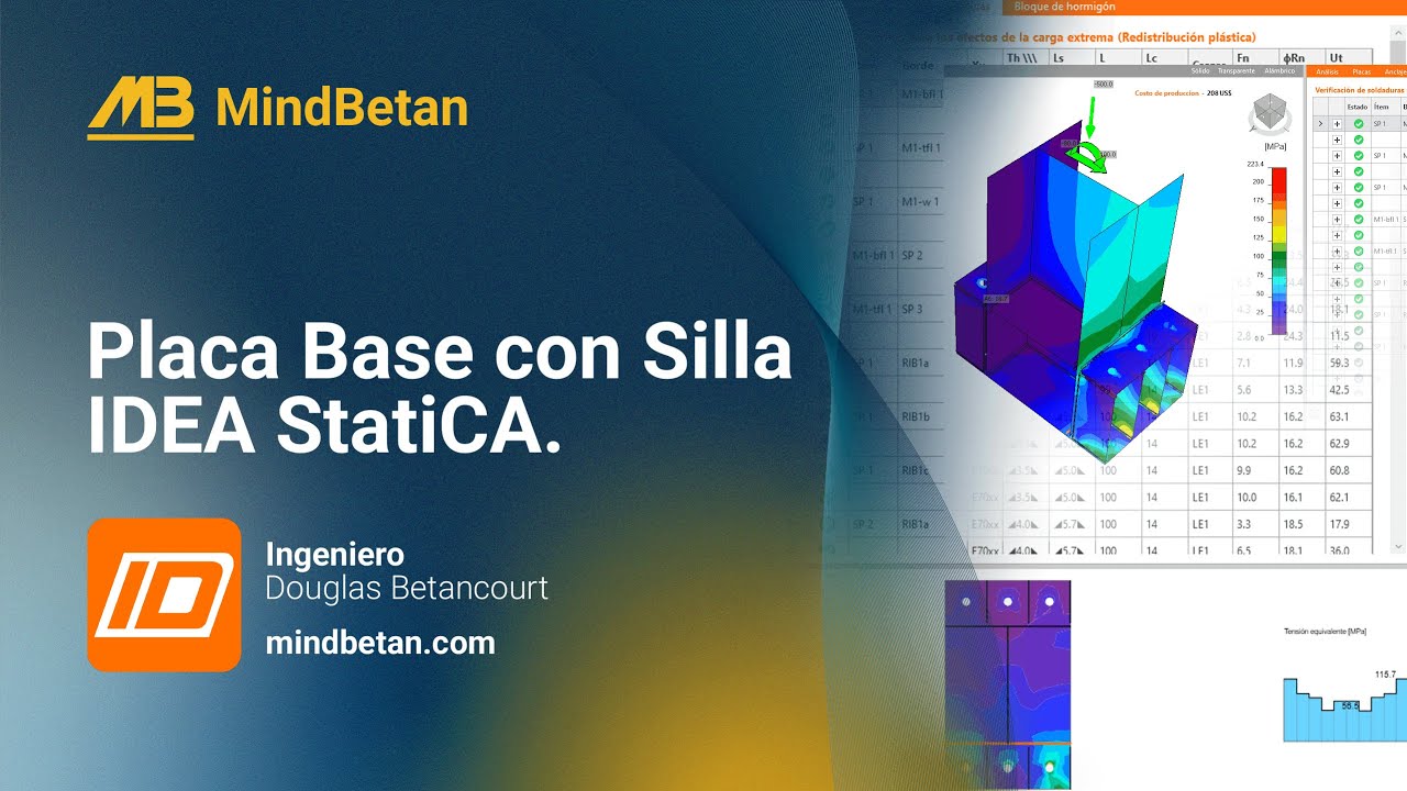 IDEA StatiCA | Modelación de Placa Base con Silla