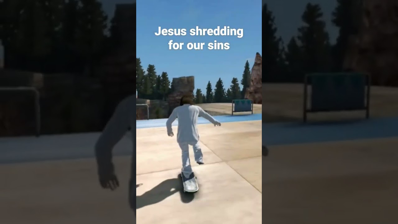 Jesus shredding for our sins #skate #skateboarding #gaming #memes