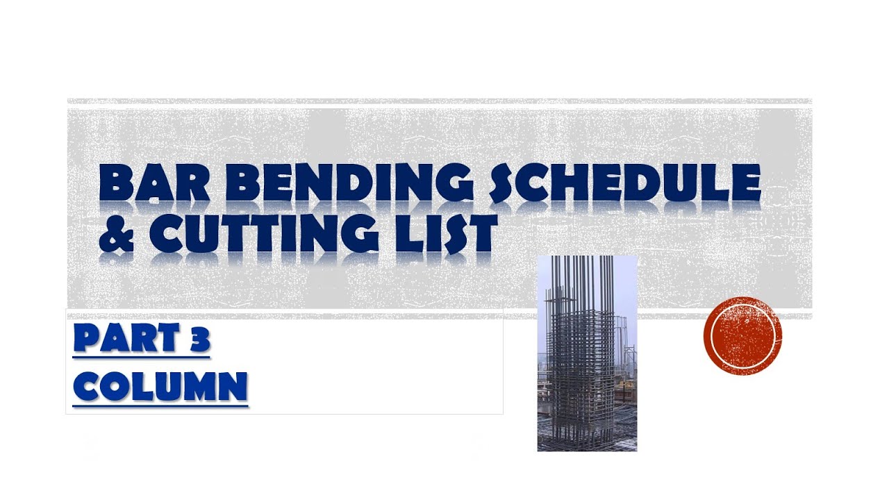 REBAR CUTTING LIST FOR COLUMN