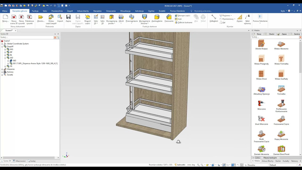 DISPENSA ARENA Style - PEKA - Metodyka wstawiania z nawiertami oraz blokowanie wymiaru