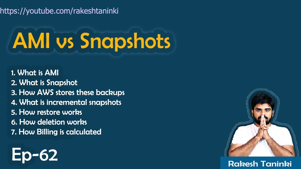 EP-62 || AMI vs Snapshots || Incremental Snapshots || Backups || Rakesh Taninki || in Telugu