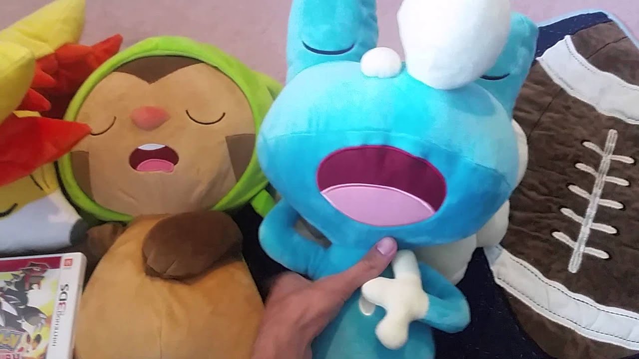 Pokemon plush sleeping chespin fenekki froakie