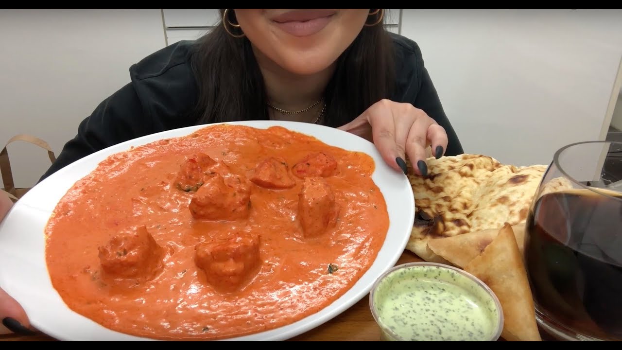 Watch Me Eat Butter Chicken (Indian Food) | Mukbang | No Talking | Eating Sounds | ASMR