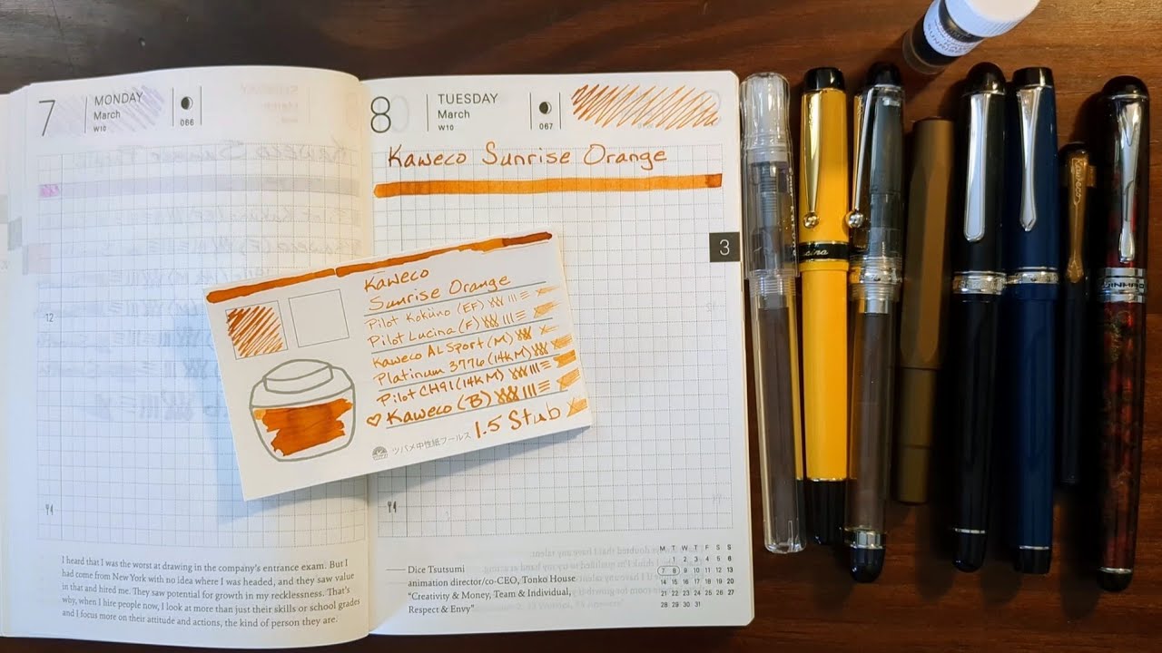 Kaweco Sunrise Orange and Fountain Pens