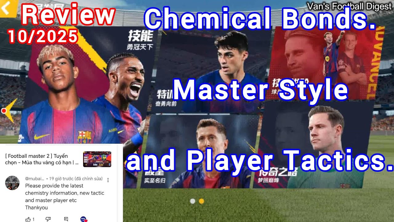 [ Football master 2 ] Liên kết hóa học | Style master & Player Tactics.