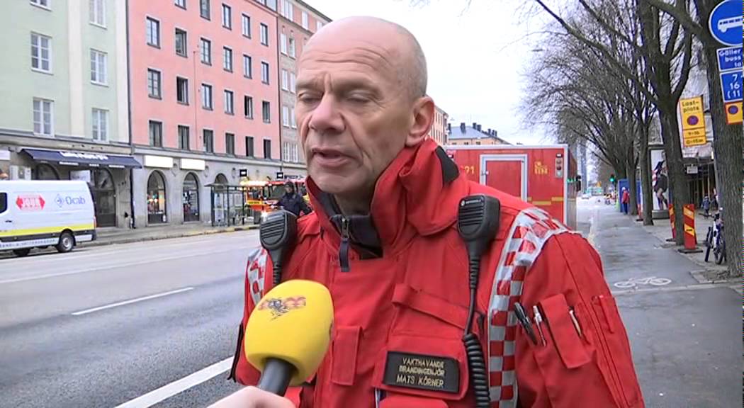 Kraftig brand i centrala Stockholm