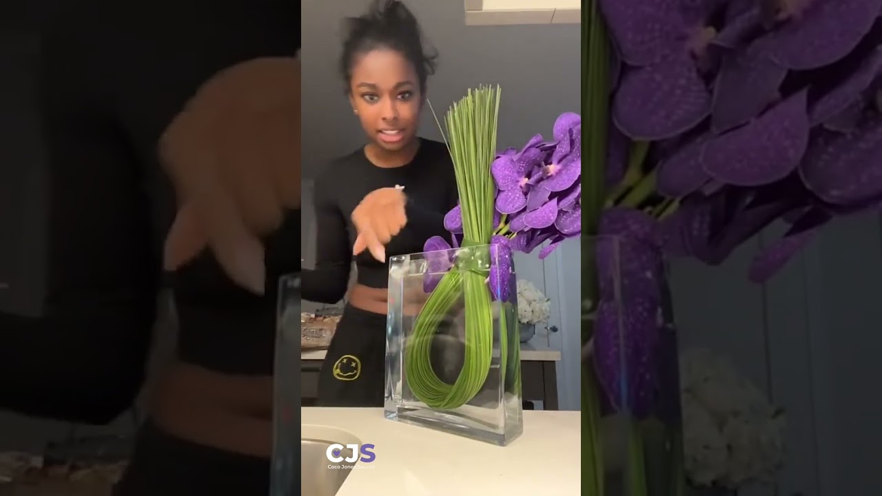 Coco Jones opening celebratory gifts for her Grammy win