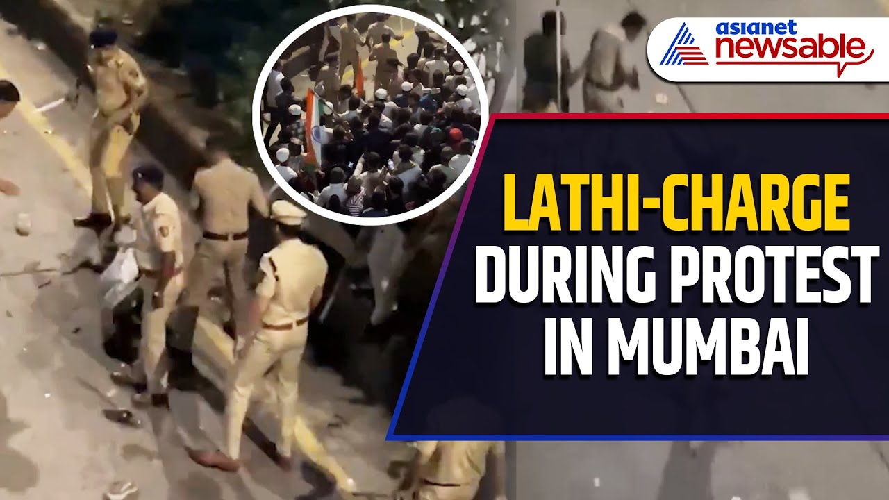 AIMIM Protesters Face Police Lathi Charge in Mumbai; WATCH