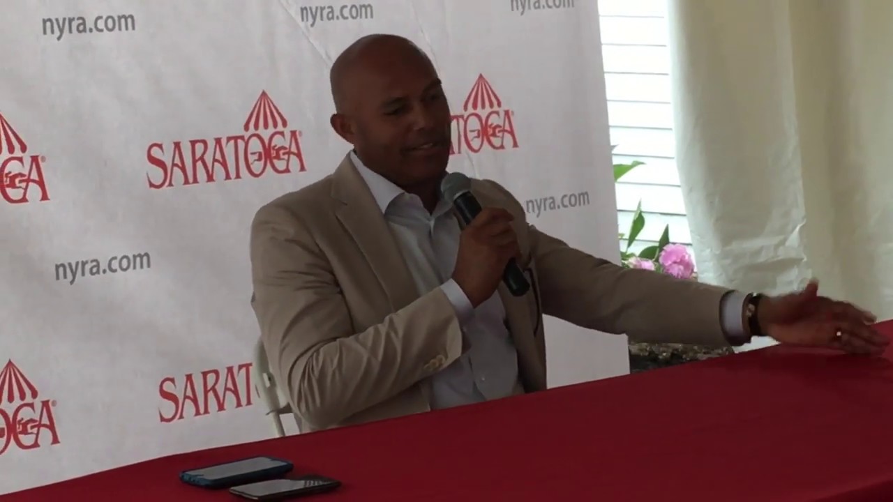 Mariano Rivera speaks at Saratoga Race Track