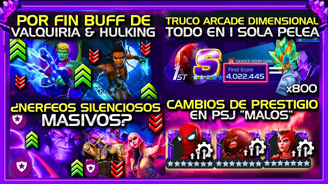 TRUCO TITAN+RUNAS xSOLO UNA PELEA! NERFS SILENCIOSO MASIVOS!? REWORK PRESTIGIO PSJ “MALOS” | MCOC