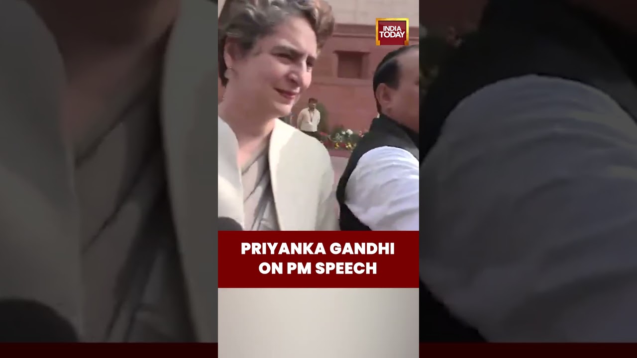 Priyanka Gandhi Reacts To PM Modi&rsquo;s Speech Amid Parliamentary Proceedings #priyankagandhi