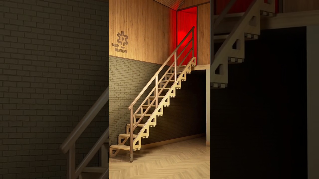 DIY Attic Staircase Design. Hidden Folding Stairs for Small Spaces