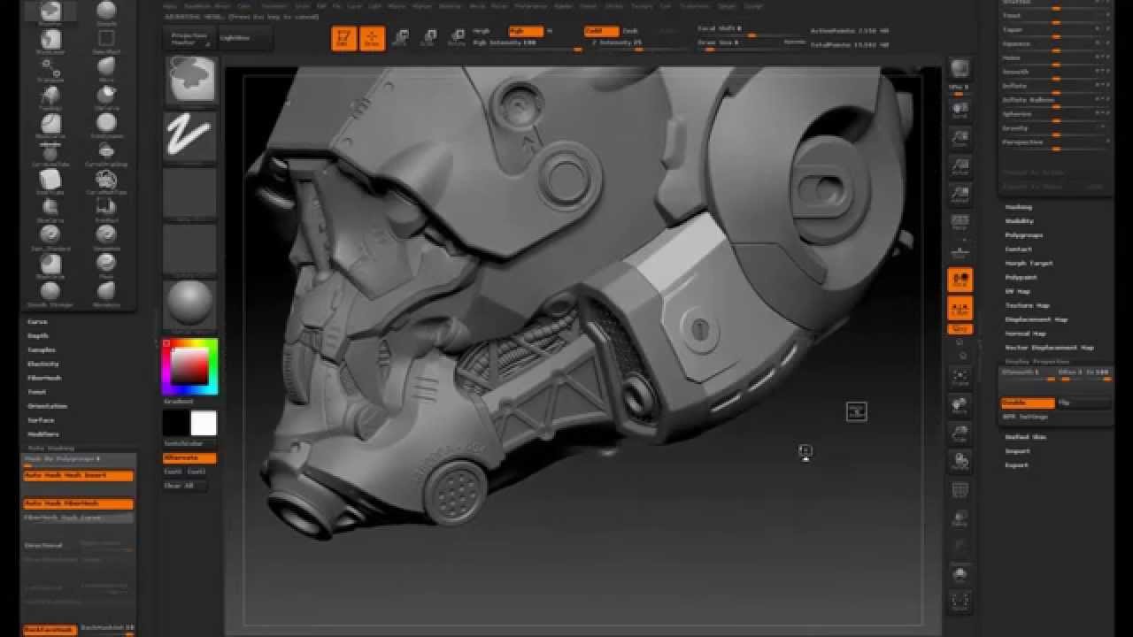 ZBrush Mech Helmet 04 DetailingPart02