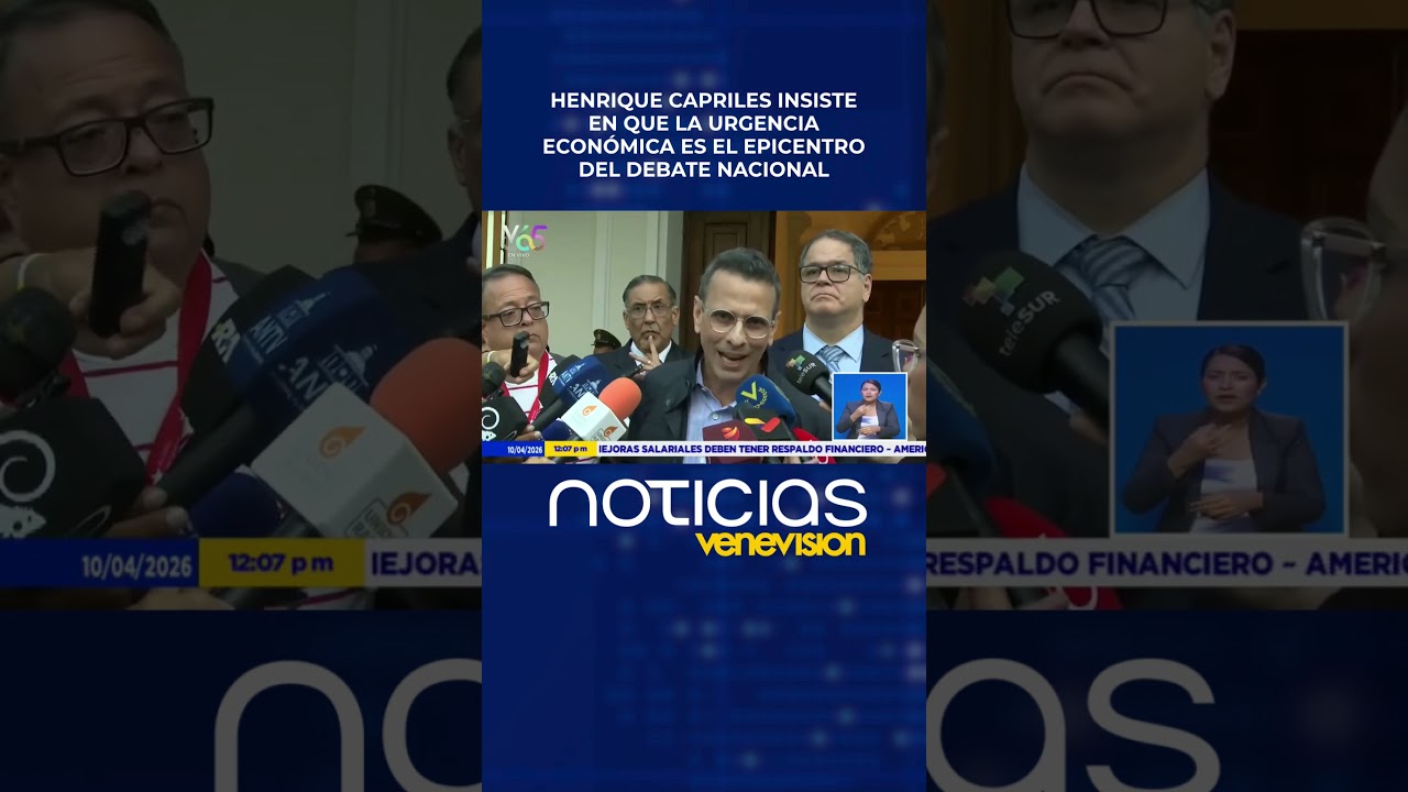 Henrique Capriles insiste en que la urgencia econ&oacute;mica es el epicentro del debate nacional
