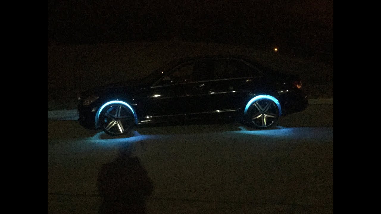 Multicolor Color LED Wheel-Well Lights 4-Flexible Lighting Strips + Wireless Remote