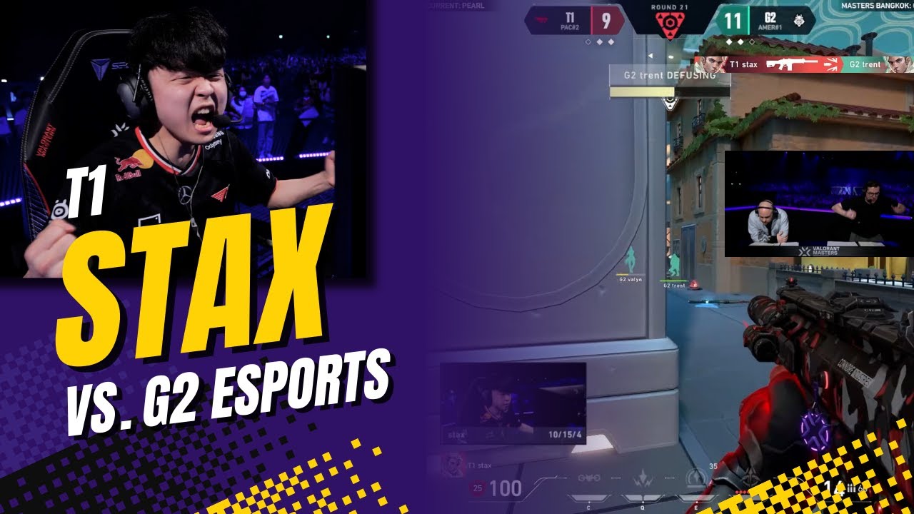 Реакция комментаторов на безумный CLUTCH T1 stax 1v2 против G2 | VCT Masters Bangkok 2025
