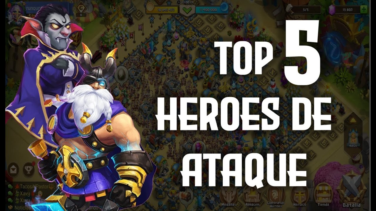 Castillo Furioso: TOP 5 Mejores Heroes de Ataque #castleclash  #castillofurioso