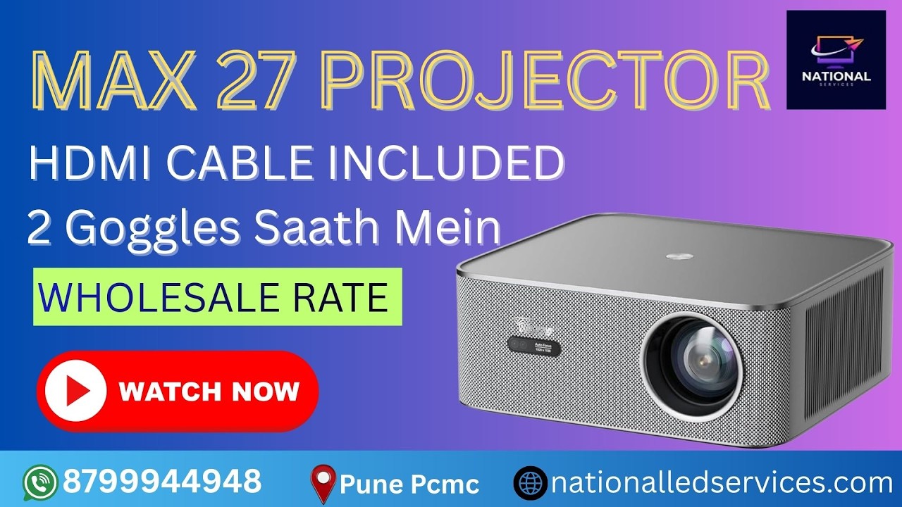 MAX 27 Projector | HDMI Cable Included + 2 Goggles | Wholesale Rate in Pune